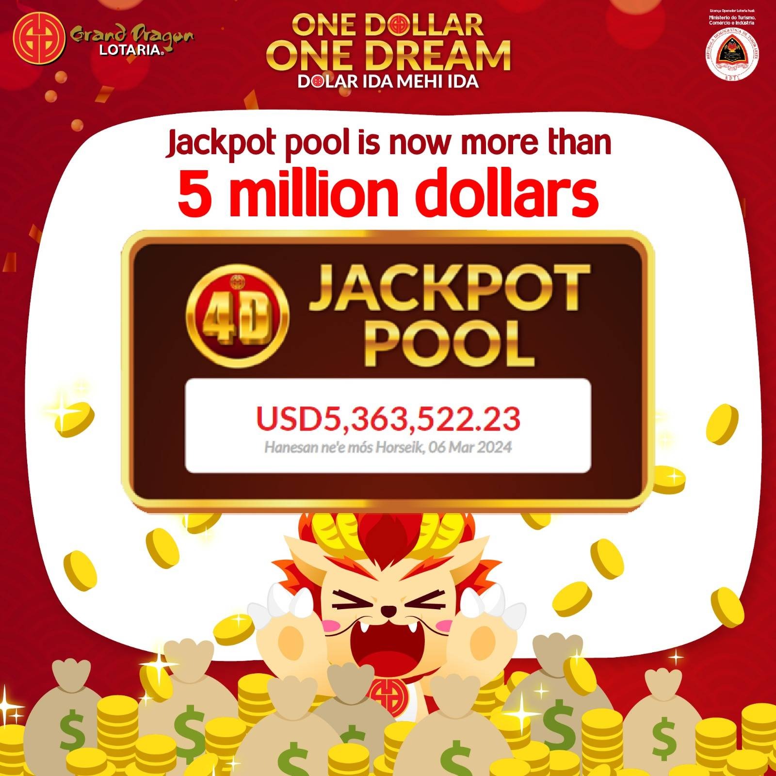 More than USD 5 million jackpot awaits you!