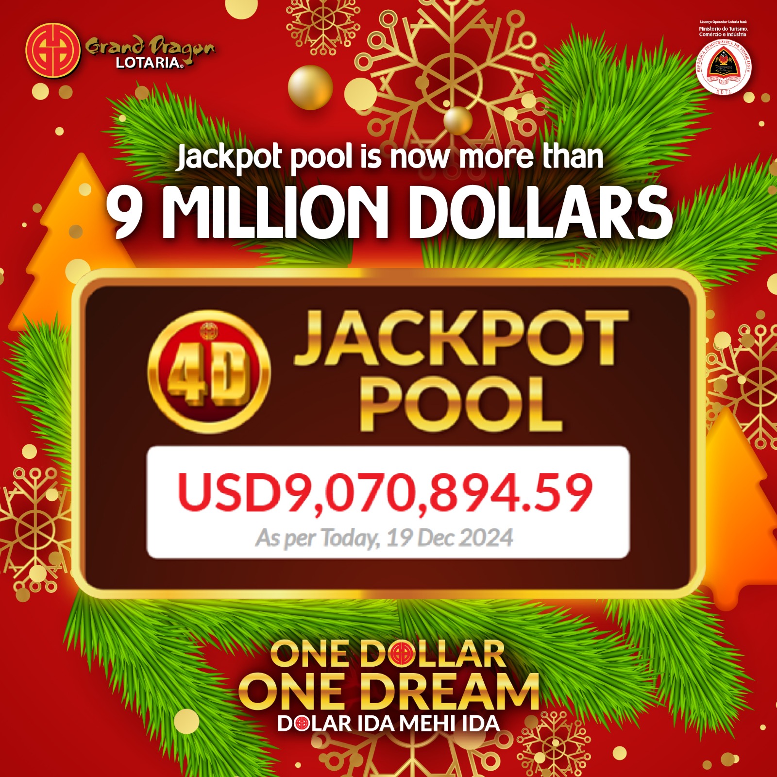 Our Jackpot hit over USD 9 million